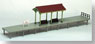 HO Scale Size Rural Platform (with waiting room/Both Sides) (Height-adjustable) (Unassembled Kit) (Model Train)