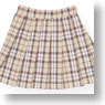 PNM Pleat Checkered Skirt (Beige Tartan) (Fashion Doll)