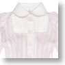 Blue Bird`s Song Collar Separated Round Collar Blouse (Pink Stripe) (Fashion Doll)