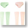 Border Pants & Over Knee Socks (Pink/Mint Green) (Fashion Doll)