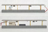 Unitrack Island Platform Complete Set w/Light Unit (Model Train)