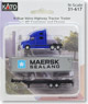 N Blue Volvo Highway Tractor Trailer w/40` Container and Chassis (Glay) (Model Train)