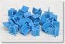 HO Two-seater Seat (Box Seat, Blue) (20pcs.) (Model Train)