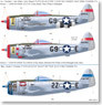 US Army P-47 Thunderbolt Decal 405th FS, 509th FG/510th FS, 405th FG (Decal)