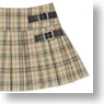 50cm Pleated Skirt w/Side Belt (Beige Check) (Fashion Doll)