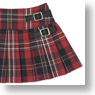 50cm Pleated Skirt w/Side Belt (Red Check) (Fashion Doll)