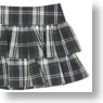50cm Frill Tiered Skirt (Green Check) (Fashion Doll)