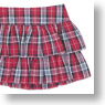 50cm Frill Tiered Skirt (Pink Check) (Fashion Doll)