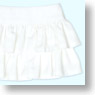 50cm Frill Tiered Skirt (White) (Fashion Doll)