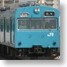 J.R. Series 103 Early Production Kansai Area A (Tc+M+M+Tc) Skyblue Color Standard Four Car Formation Set (without Motor) (Add-On 4-Car Pre-Colored Kit) (Model Train)