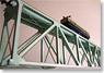 (N) 上路式トラス鉄橋 ペーパーキット (緑) (塗装済みキット) (鉄道模型)