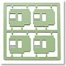 乗務員室仕切 (淡緑色) 鉄コレ第3弾3扉車用 (4個入) (鉄道模型)