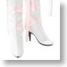 50cm Ribbon Knee high boots (White) (Fashion Doll)