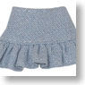 Denim Frill Tiered Skirt set (Sky Blue & Blue) (Fashion Doll)