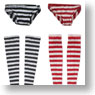 Boader Panties & Overknee Socks A Set (Black x White Boader, Red x White Boader) (Fashion Doll)