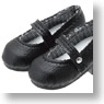 Round Toe Strap Shoes (Black) (Fashion Doll)