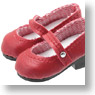 Round Toe Strap Shoes (Red) (Fashion Doll)