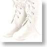 Lace-up Plain Short Boots (White) (Fashion Doll)