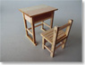 1/12 Wooden desk & School Chair (2-pair) (Fashion Doll)