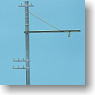 1/80(HO) Catenary Pole Kit (Single Hand/Wooden Style) (2pcs.) (Model Train)