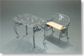 1/12 Iron long table & bench (Black) (Craft Kit) (Fashion Doll)