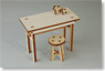 1/12 European style table & Round Chair (Craft Kit) (Fashion Doll)