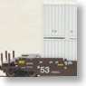 Gunderson MAI-IV Bouble Stack Car BNSF Swoosh #254053 (with/Swift Container) (3-Car Set) (Model Train)
