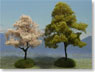 Japanese Scenery Series `MiniJapan` #2 Spring Tree (Young Leaves and Cherry) (2pcs.) (Model Train)