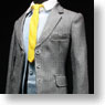 POP Toys 1/6 Outfit Suits for Men (C) Gray Stripe (Fashion Doll)