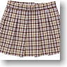 50cm Pleated Check Mini Skirt (Beige Check) (Fashion Doll)