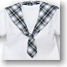 50cm Short Length Check Sailor Uniform Set (Blue Check) (Fashion Doll)