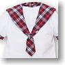 50cm Short Length Check Sailor Uniform Set (Red Check) (Fashion Doll)