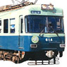1/80(HO) Keihan Electric Railway Otsu Line Type 600 Plastic Base Kit (2-Car set) (Unassembled Kit) (Model Train)