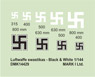 Luftwaffe Swastikas, Black & White (Decal)