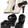 Boots (beige) & Strap Shoes (Black) (Fashion Doll)