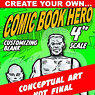 Create Your Own / Comicbook Hero Customizing Blank Super Human Male Action Figure Customizing Kit (Completed)