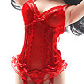 Very Cool 1/6 Lace Corset with Garter Stocking Set (Red) (Fashion Doll)