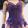 Very Cool 1/6 Lace Corset with Garter Stocking Set (Purple) (Fashion Doll)