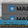 Gunderson MAXI-I Double Stack Car MAERSK #100000 with MAERSK Containers (ダブルスタック/MAERSKコンテナ) (5両セット)