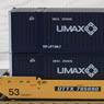 Gunderson MAXI-IV Double Stack Car TTX New Logo #745690 with UMAX Containers (3-Car Set) (Model Train)