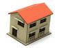 (Z) Two-storied House (Red Roof) (Unassembled Kit) (Model Train)