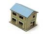 (Z) Two-storied House (Blue Roof) (Unassembled Kit) (Model Train)