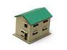 (Z) Two-storied House (Green Roof) (Unassembled Kit) (Model Train)
