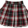 PNS Check Pleat Skirt (Black x Red Check) (Fashion Doll)