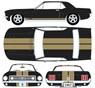 1:18 1967 Ford Mustang Coupe - Black with Gold Stripes (ミニカー)