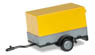 (HO) Car trailer with open canvas, sign yellow (Model Train)