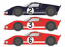 GT40 1966LM #2/3/6 Decal Set (Decal)