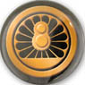 Japan National Railways Fan Goods : JNR Wheel Mark Can Badge (Black/Gold) (Railway Related Items)