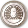 Japan National Railways Fan Goods : JNR Wheel Mark Can Badge (Brown/Silver) (Railway Related Items)