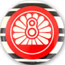 Japan National Railways Fan Goods : JNR Wheel Mark Can Badge (White/Red) (Railway Related Items)